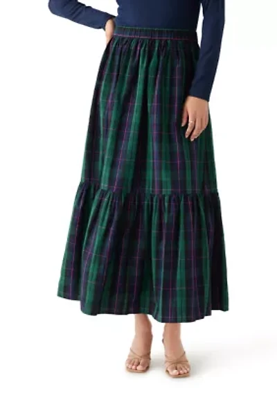 Women's Yarn Dyed Shirred Maxi Skirt