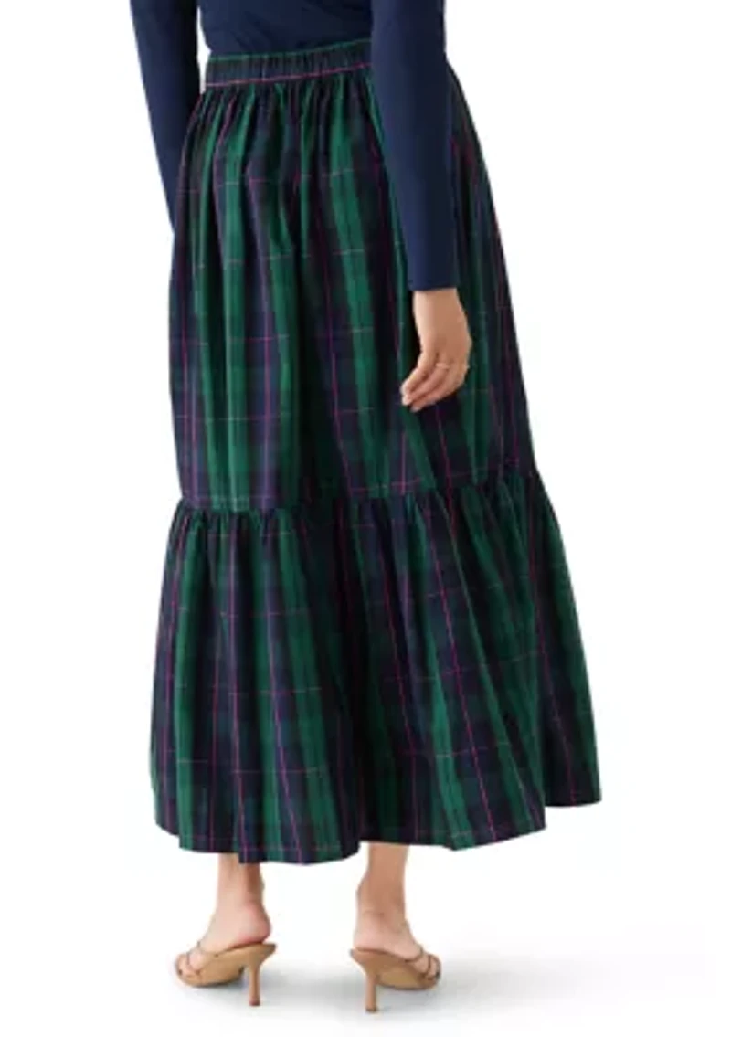 Women's Yarn Dyed Shirred Maxi Skirt
