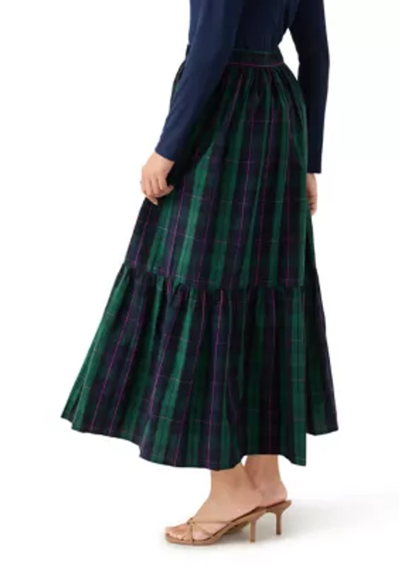 Women's Yarn Dyed Shirred Maxi Skirt
