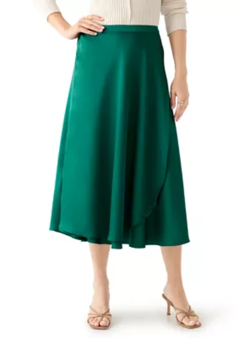 Women's Satin Midi Skirt