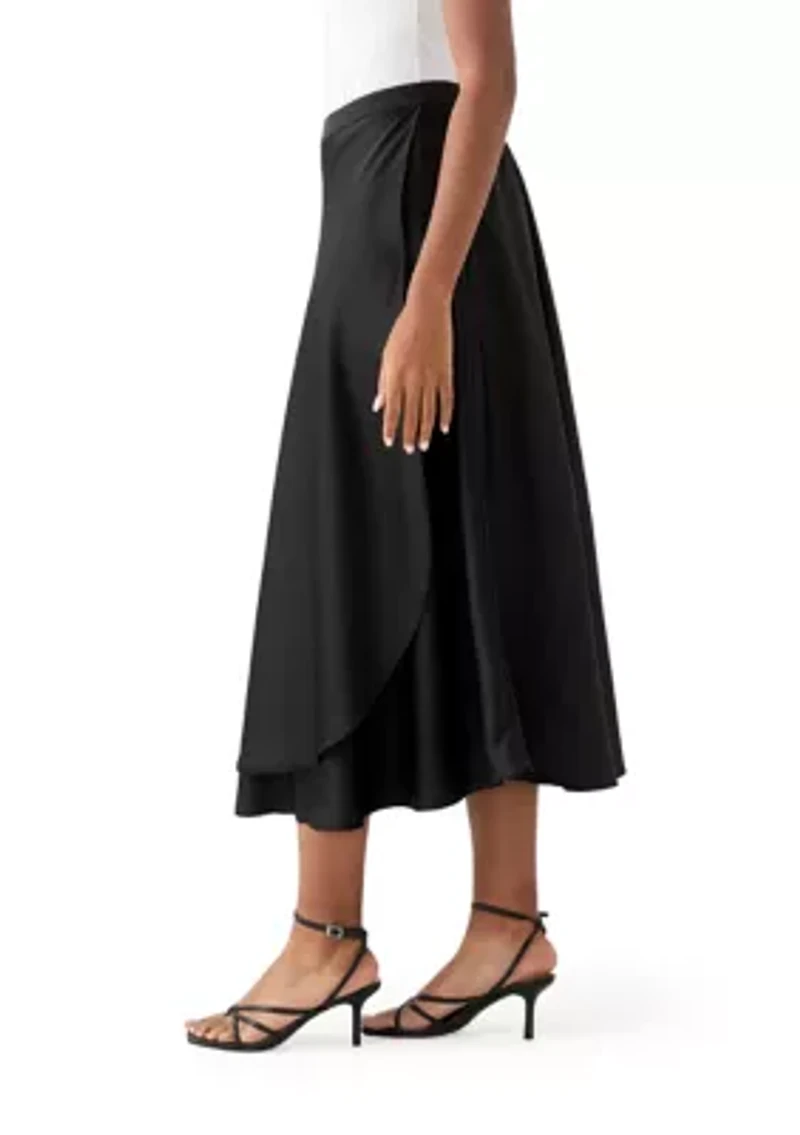 Women's Satin Midi Skirt