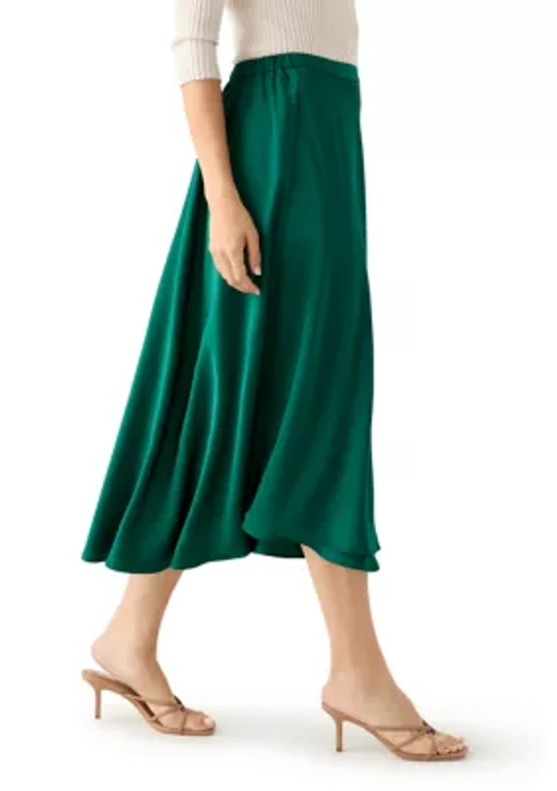 Women's Satin Midi Skirt