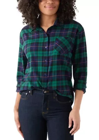 Women's Long Sleeve Flannel Button Front Shirt
