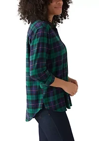 Women's Long Sleeve Flannel Button Front Shirt