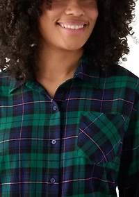 Women's Long Sleeve Flannel Button Front Shirt