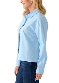 Women's Embellished Button Up Top
