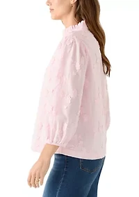Women's 3/4 Ruffle Neck Top