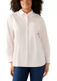 Long Sleeve Tunic Button Up Shirt