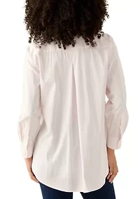 Long Sleeve Tunic Button Up Shirt