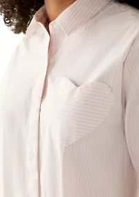 Long Sleeve Tunic Button Up Shirt