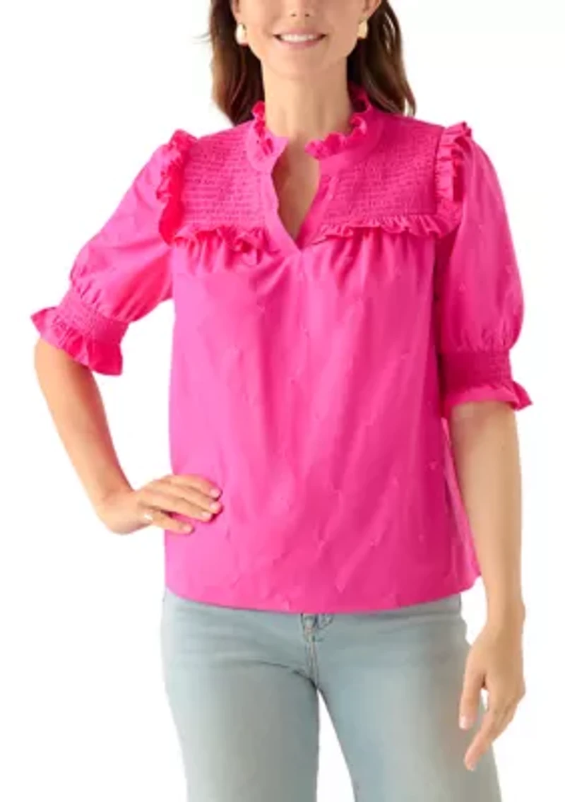 Women's Smocked Ruffle Blouse