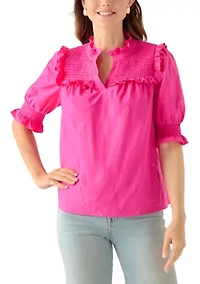 Women's Smocked Ruffle Blouse
