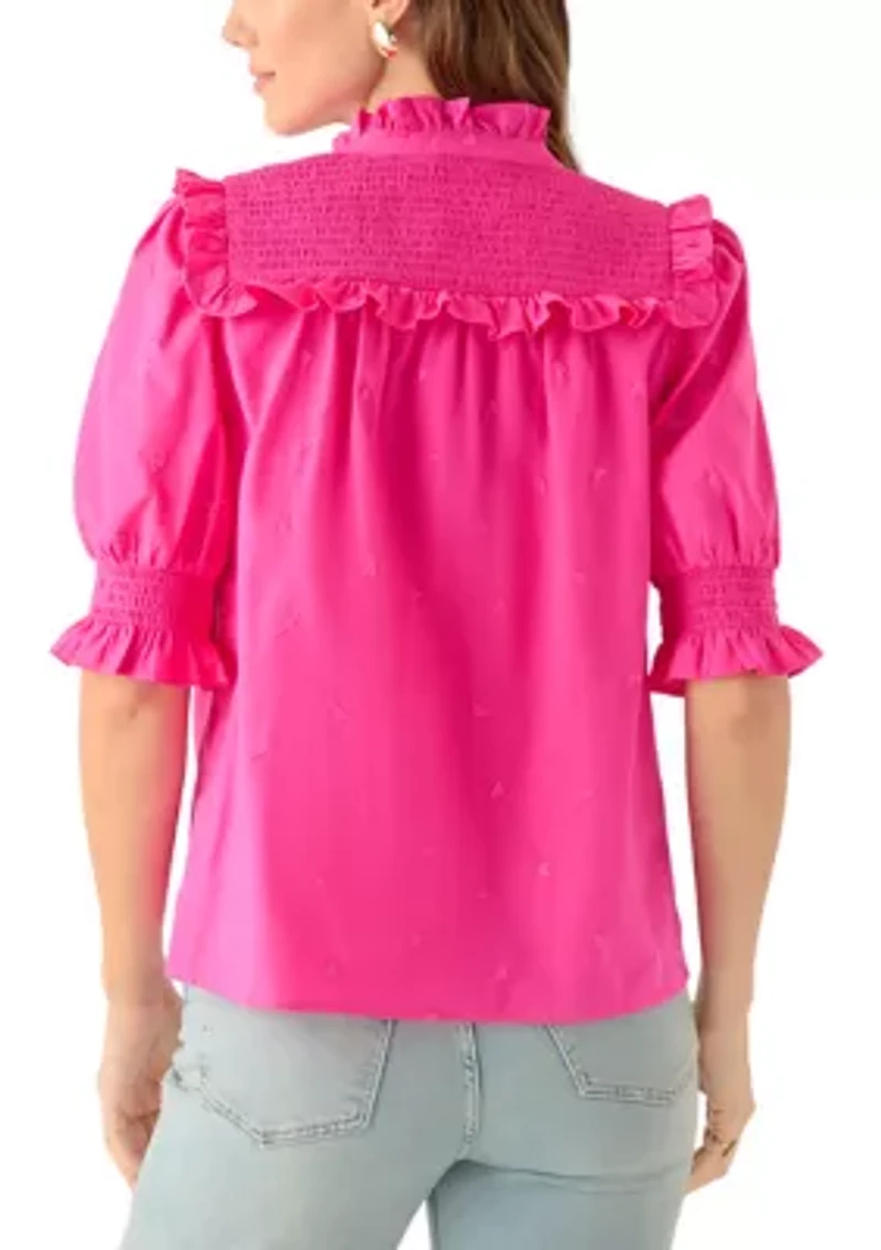 Women's Smocked Ruffle Blouse
