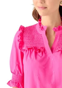 Women's Smocked Ruffle Blouse