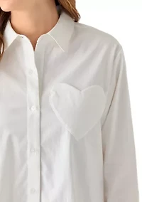 Women's Heart Embellished Tunic Top