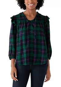 Women's Smoked Split Neck Top