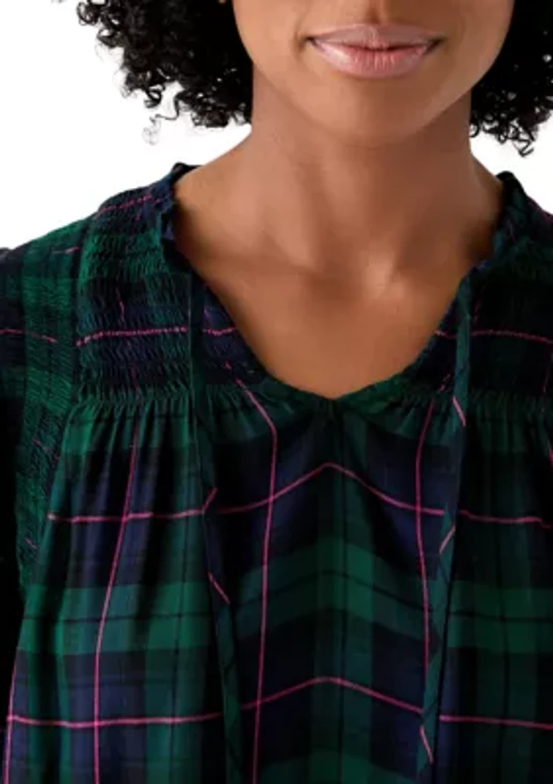 Women's Smoked Split Neck Top