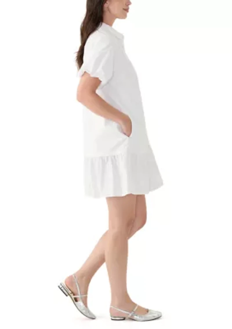Women's Flounce Hem Shirtdress
