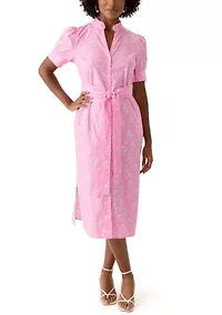 Women's Short Sleeve Button Up Shirt Dress