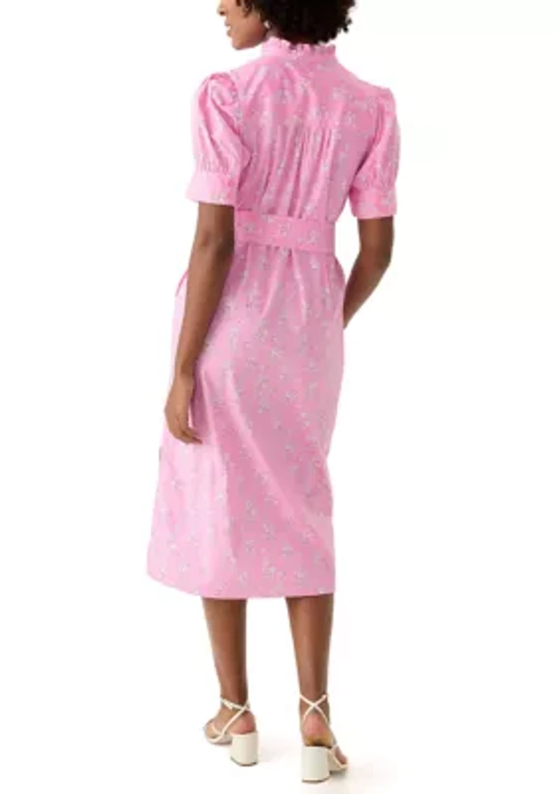 Women's Short Sleeve Button Up Shirt Dress