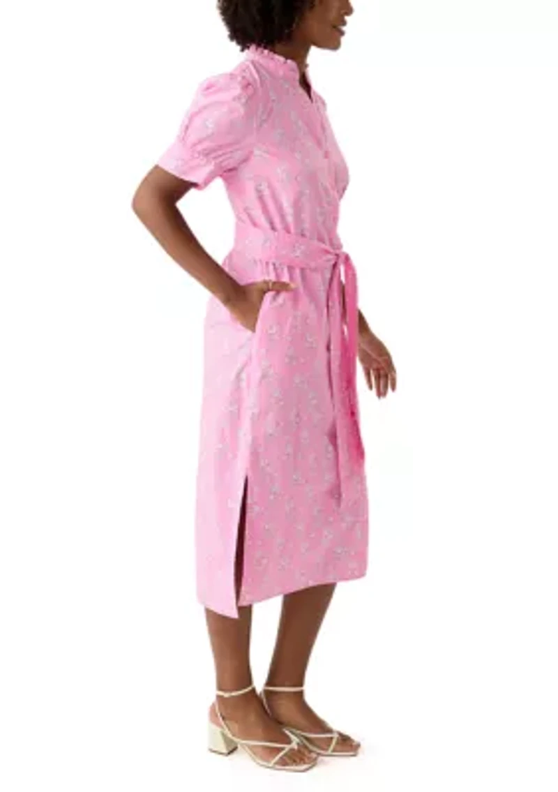 Women's Short Sleeve Button Up Shirt Dress