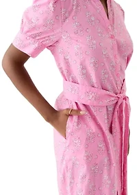 Women's Short Sleeve Button Up Shirt Dress