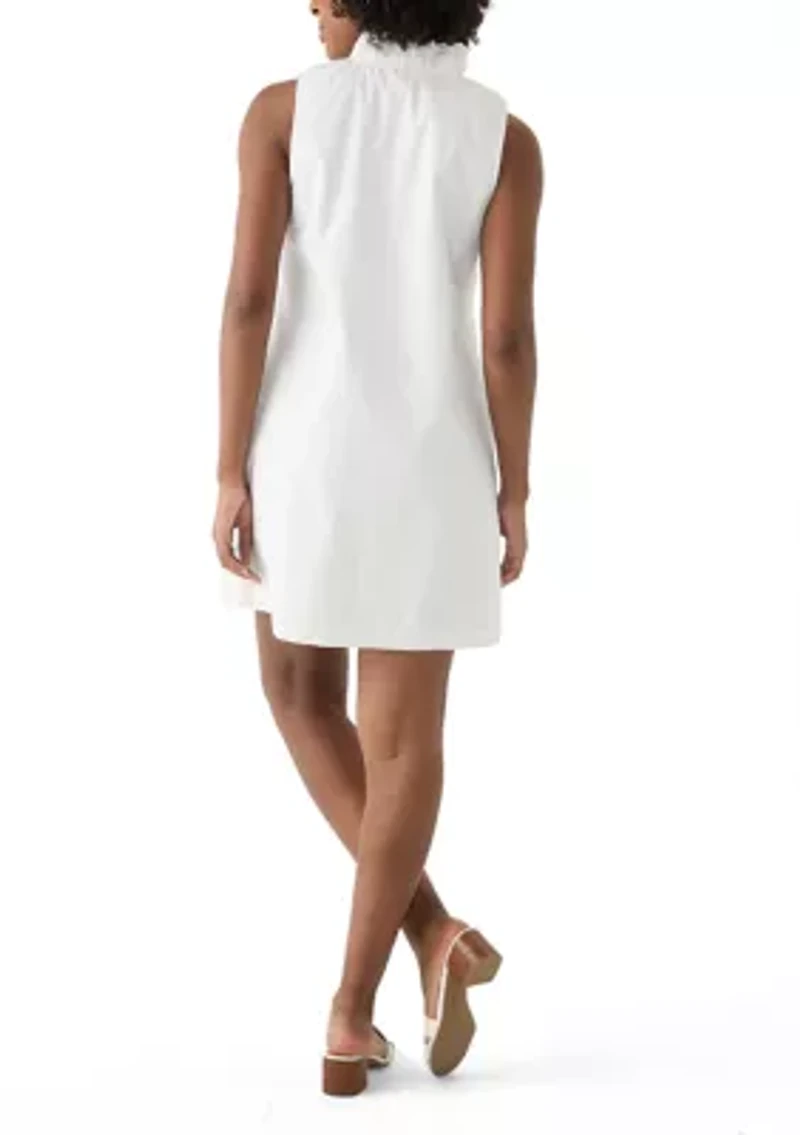 Women's Eyelet Scalloped Neck Dress