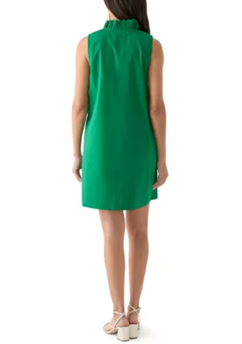 Women's Eyelet Scalloped Neck Dress