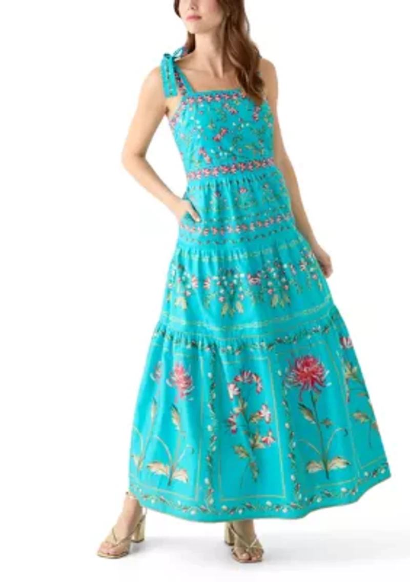 Women's Sleeveless Printed Maxi Dress