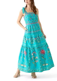 Women's Sleeveless Printed Maxi Dress
