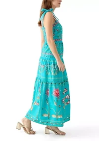 Women's Sleeveless Printed Maxi Dress