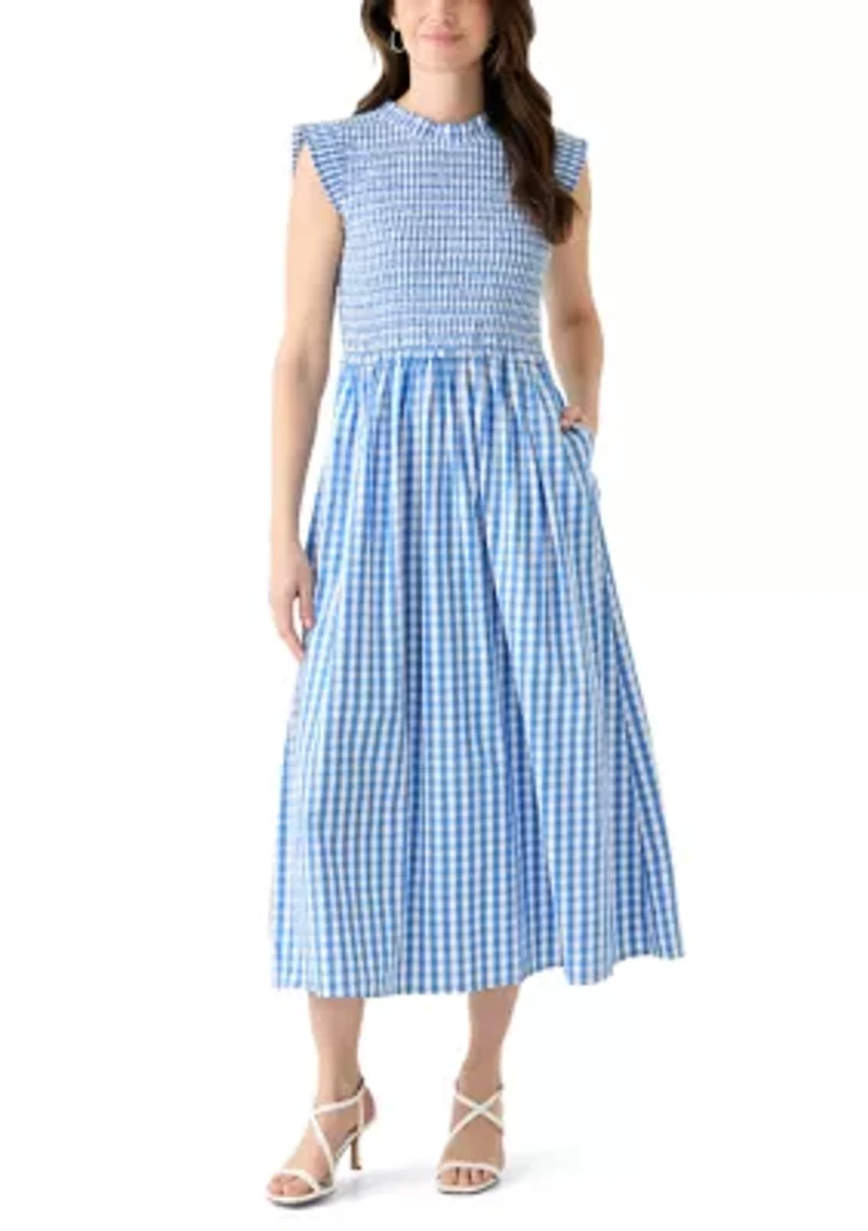 Women's Sleeveless Smocked Midi Dress