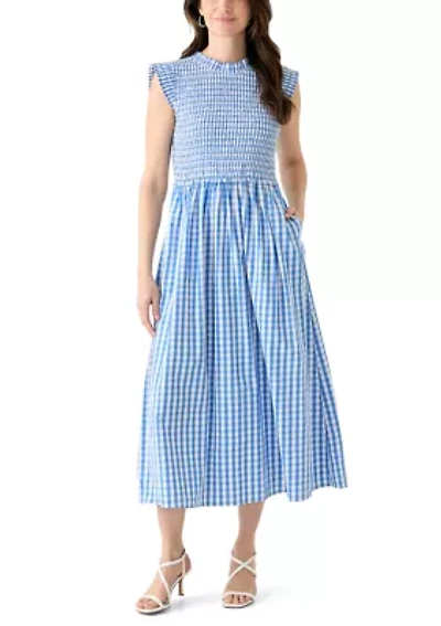 Women's Sleeveless Smocked Midi Dress