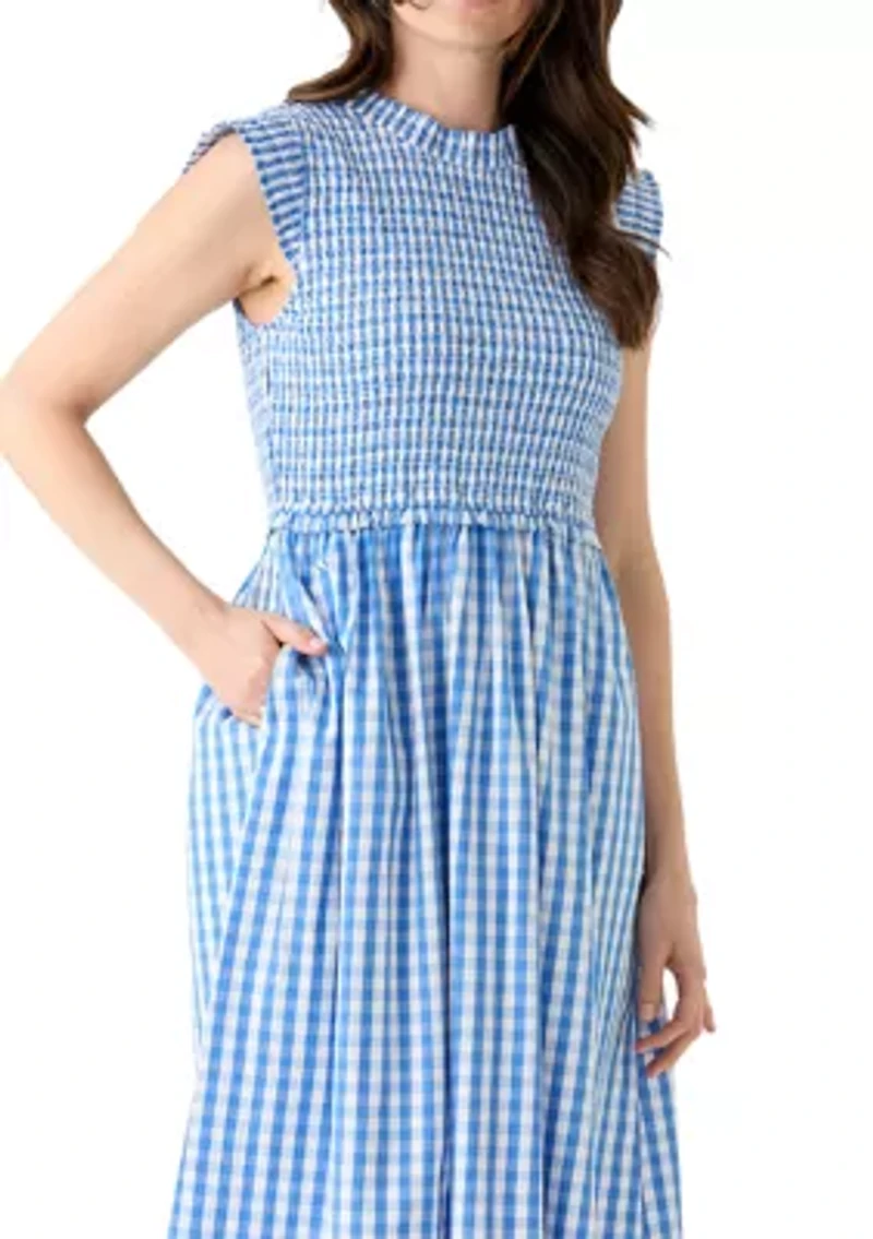 Women's Sleeveless Smocked Midi Dress