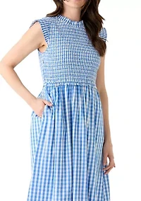 Women's Sleeveless Smocked Midi Dress