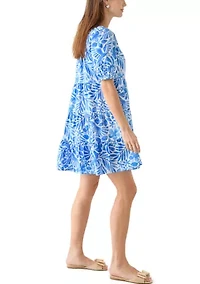 Women's Puff Sleeve Floral Peasant Dress