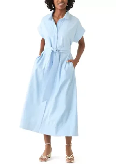 Women's Short Dolman Sleeve Midi Dress