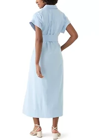 Women's Short Dolman Sleeve Midi Dress