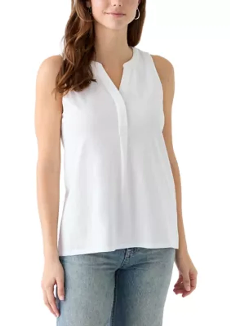 Women's Sleeveless Knit Peasant Top