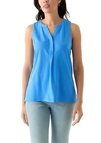 Women's Sleeveless Knit Peasant Top