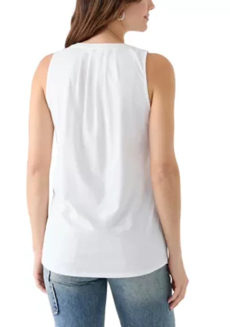 Women's Sleeveless Knit Peasant Top