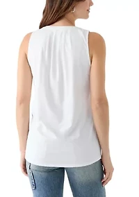 Women's Sleeveless Knit Peasant Top