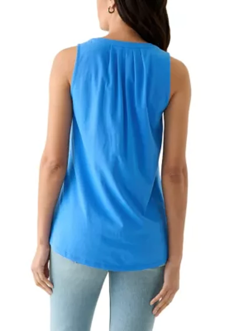 Women's Sleeveless Knit Peasant Top