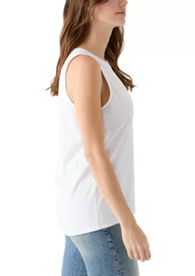 Women's Sleeveless Knit Peasant Top