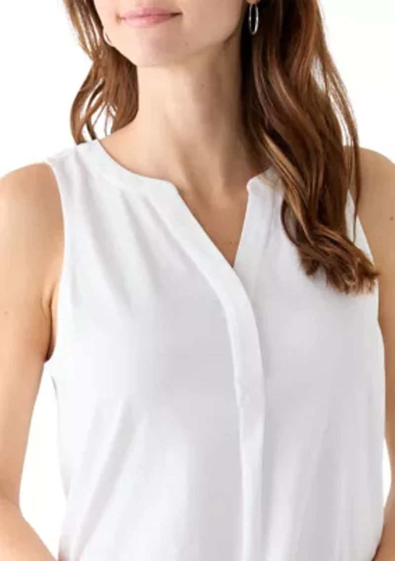 Women's Sleeveless Knit Peasant Top