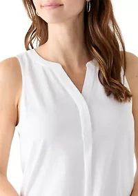 Women's Sleeveless Knit Peasant Top
