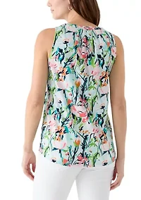 Women's Printed Peasant Knit Top