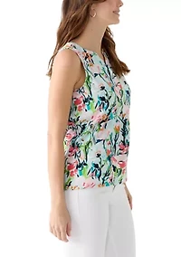 Women's Printed Peasant Knit Top