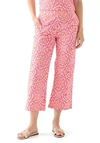 Women's Printed Poplin Pants