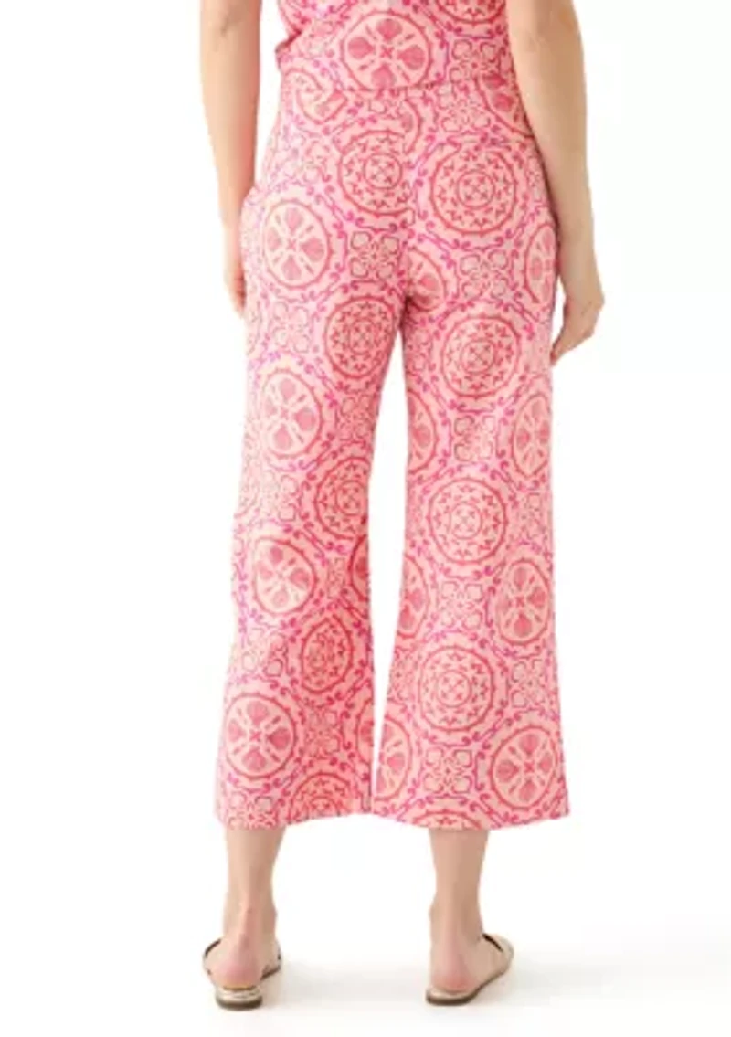 Women's Printed Poplin Pants